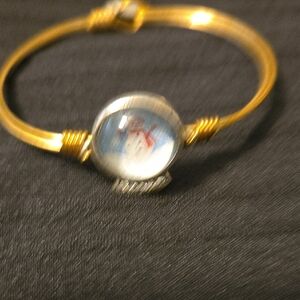 Luca + Danni Gold and Silvertone Snowman Bracelet 2 1/2 Inches